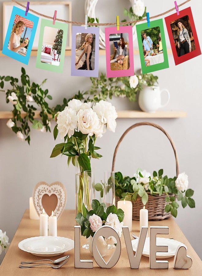 Jaarssho 4x6 Picture Frame Bulk 30 Pack Colorful, DIY Hanging Photo Banner Kit with Clips and Twine String, Wall Picture Display for Graduation Party, Paper Frames Set for Home Office - Image 5